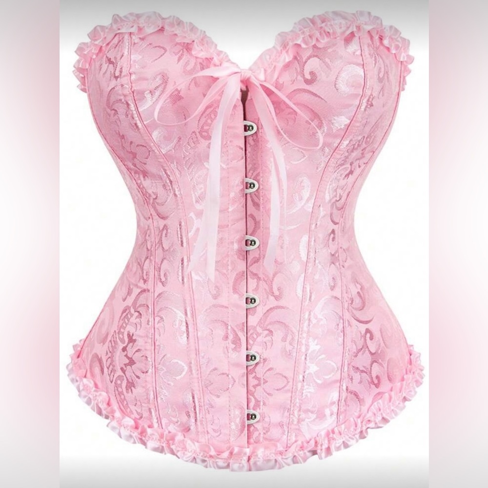 Elegant Pink Lace Corset